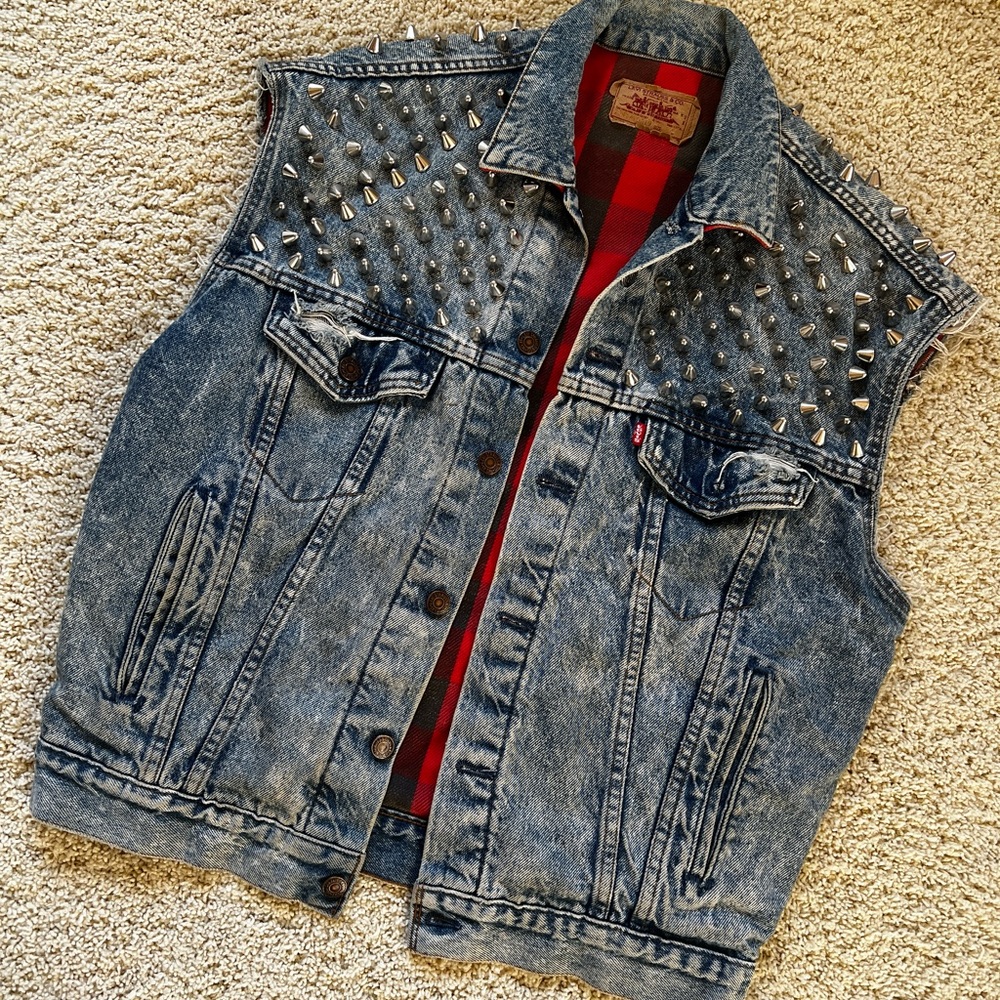 Vintage Levis Studded and Lined Denim Vest